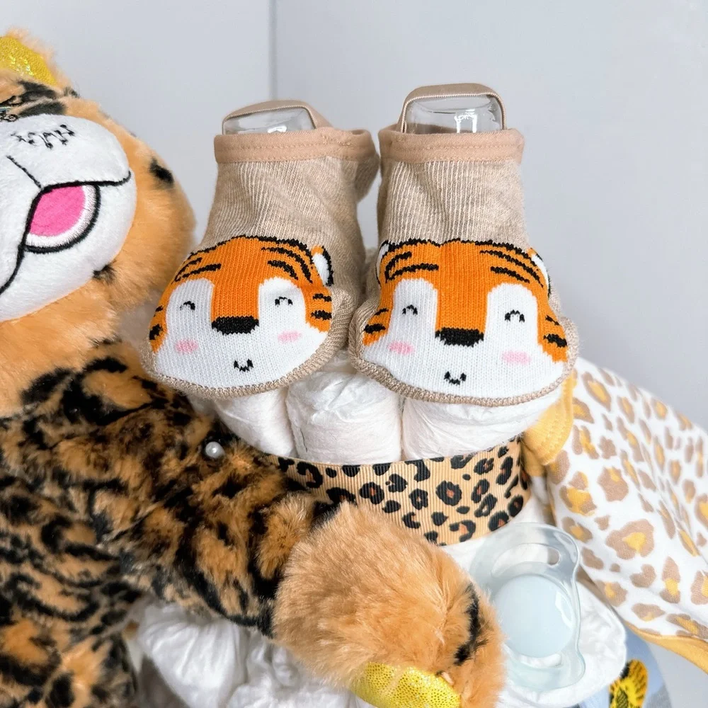 Tiger Diaper Cake, Safari Theme